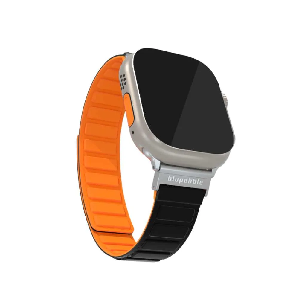 Dolomites Silicone Reversible Magnetic Strap (Black / Orange 49/45/44/42MM)