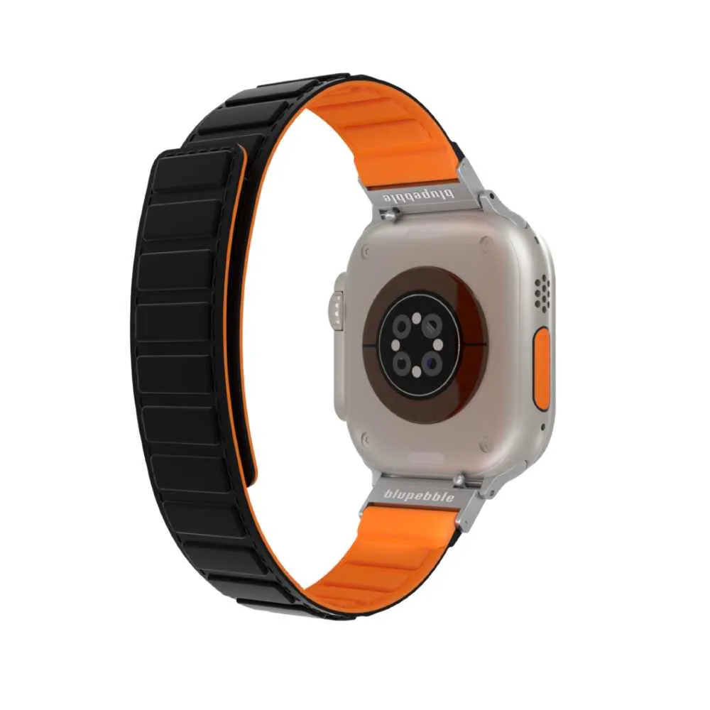 Dolomites Silicone Reversible Magnetic Strap (Black / Orange 49/45/44/42MM) - Image 5