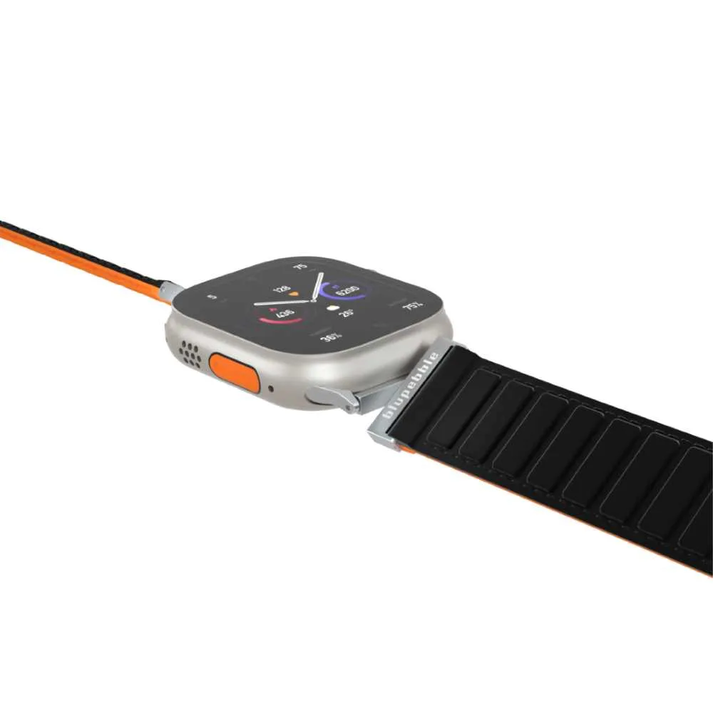 Dolomites Silicone Reversible Magnetic Strap (Black / Orange 49/45/44/42MM) - Image 6