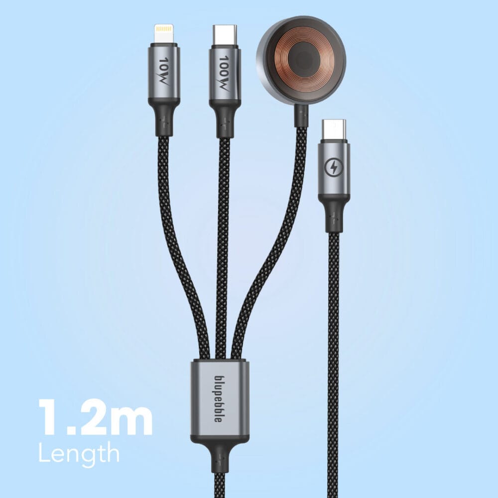 PowerFlow USB-C to USB-C Lightning Apple Watch Charger Cable 1.2m - Image 5