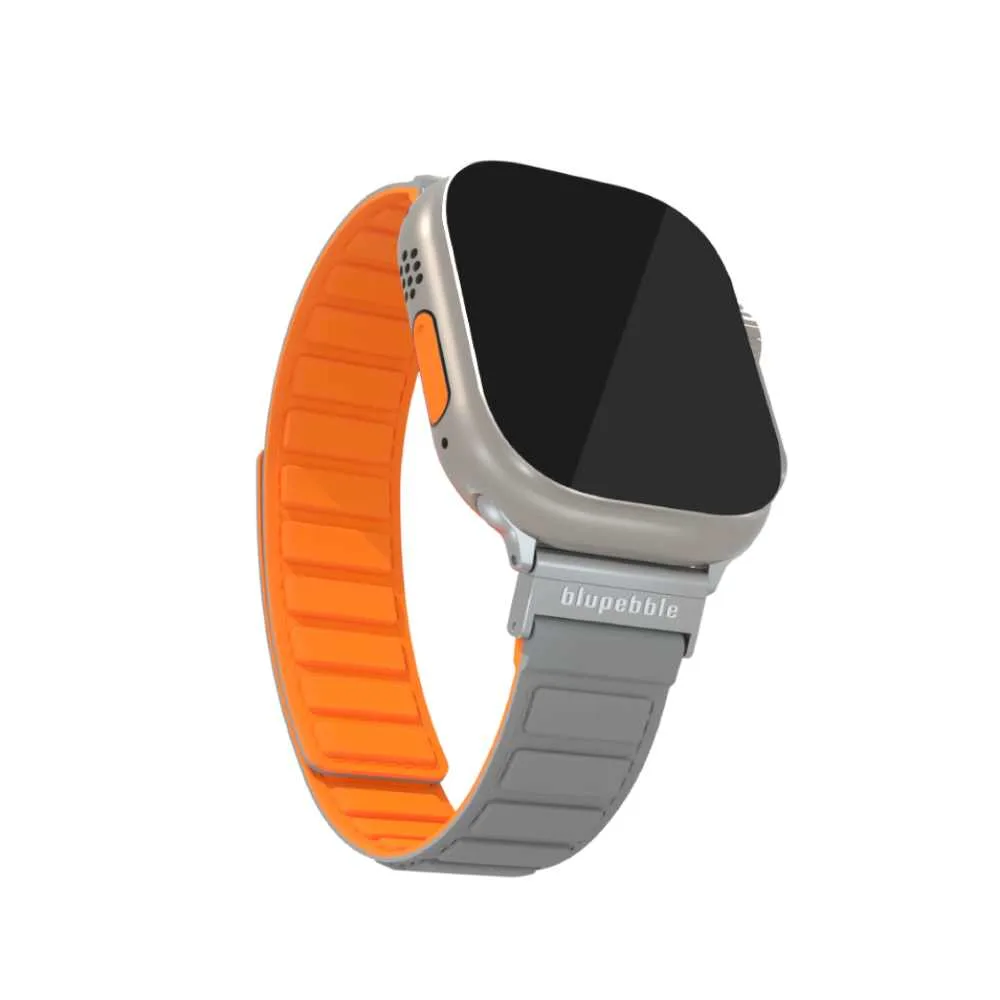 Terminio Silicone Reversible Magnetic Strap (Grey / Orange 49/45/44/42MM)