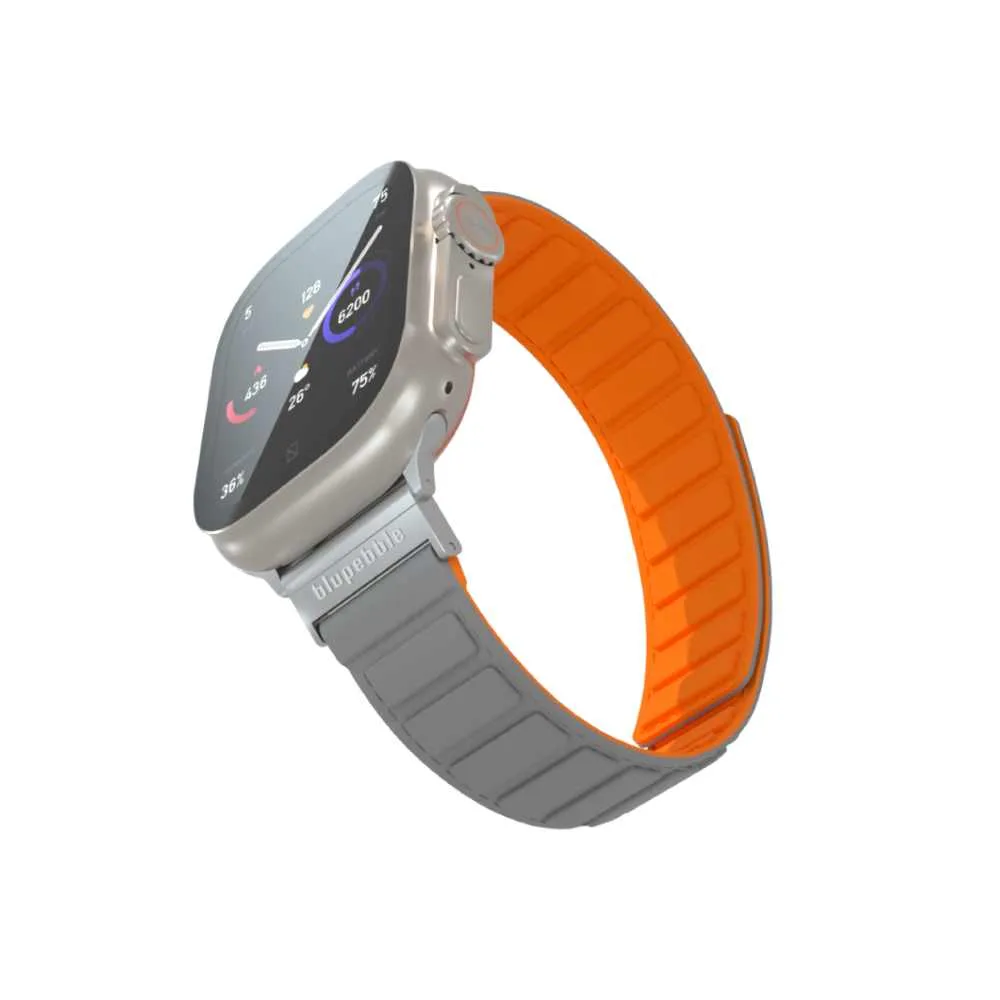 Terminio Silicone Reversible Magnetic Strap (Grey / Orange 49/45/44/42MM) - Image 6