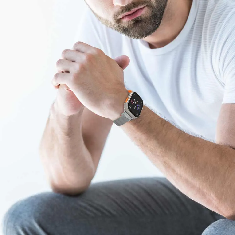 Terminio Silicone Reversible Magnetic Strap (Grey / Orange 49/45/44/42MM) - Image 3